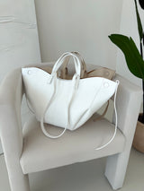 BIELA KOŽENÁ KABELKA SALVA 2v1