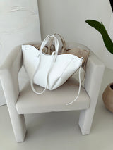 BIELA KOŽENÁ KABELKA SALVA 2v1