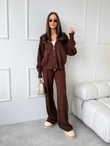 HNEDÉ ÚPLETOVÉ NOHAVICE SILVIANA