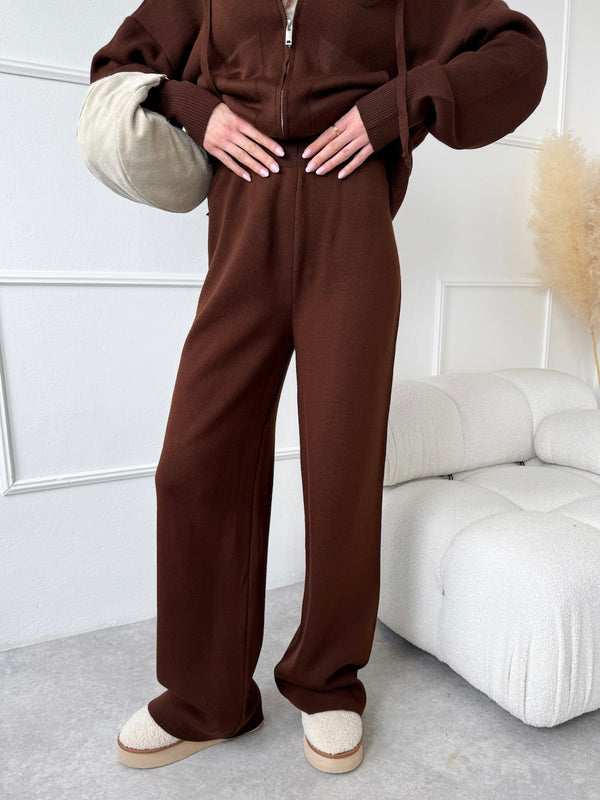 HNEDÉ ÚPLETOVÉ NOHAVICE SILVIANA