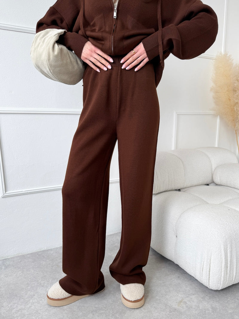 HNEDÉ ÚPLETOVÉ NOHAVICE SILVIANA