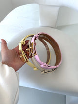 RÚŽOVÝ (PASTELOVÝ) KOŽENÝ RASTÚCI OPASOK TORREN