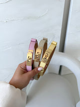 RÚŽOVÝ (PASTELOVÝ) KOŽENÝ RASTÚCI OPASOK TORREN