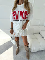 BIELE OVERSIZE TRIČKO NEW YORK