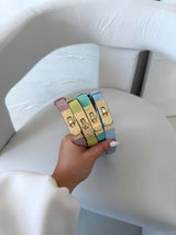 MODRÝ RASTÚCI OPASOK VILIENE Z BRÚSENEJ KOŽE