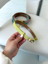 LIMETKOVÝ RASTÚCI OPASOK VILIENE Z BRÚSENEJ KOŽE