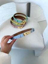 MODRÝ RASTÚCI OPASOK VILIENE Z BRÚSENEJ KOŽE