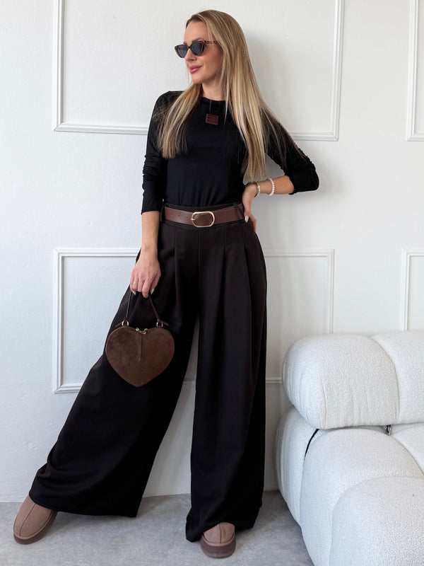 TMAVOHNEDÉ ŠIROKÉ NOHAVICE MARTY OPASKOM