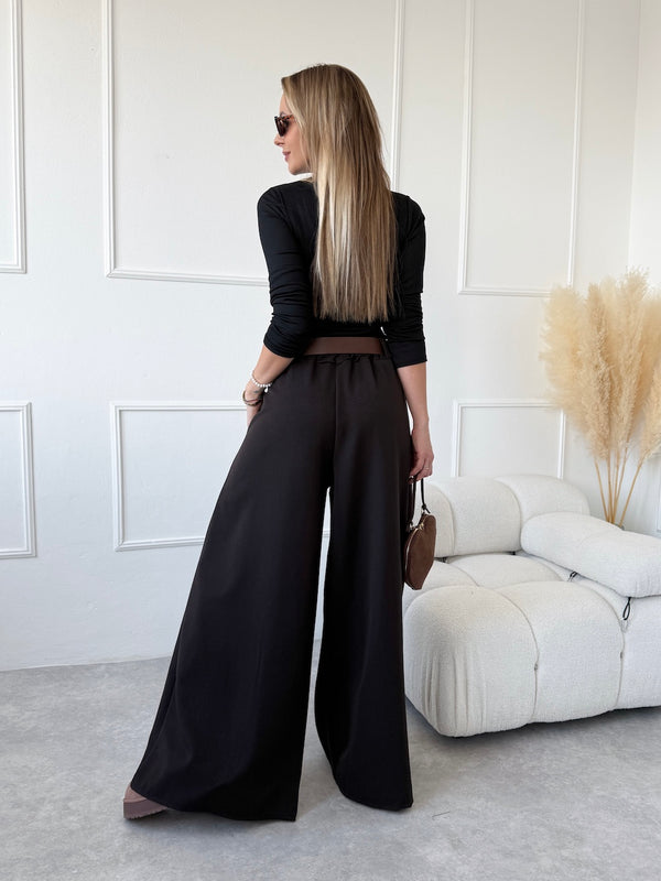 TMAVOHNEDÉ ŠIROKÉ NOHAVICE MARTY OPASKOM