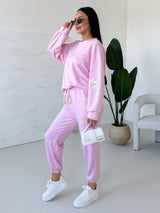 RUŽOVÉ TEPLÁKOVÉ NOHAVICE ALINN