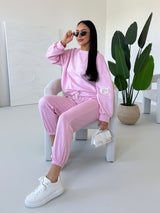 RUŽOVÉ TEPLÁKOVÉ NOHAVICE ALINN