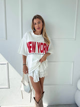 BIELE OVERSIZE TRIČKO NEW YORK