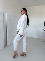 BIELE TEPLÁKOVÉ NOHAVICE ALINN