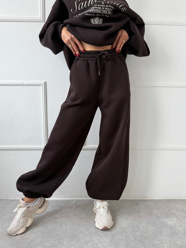 TMAVOHNEDÉ TEPLÁKOVÉ NOHAVICE LARISS