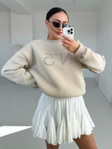 BÉŽOVÁ OVERSIZE MIKINA CORA