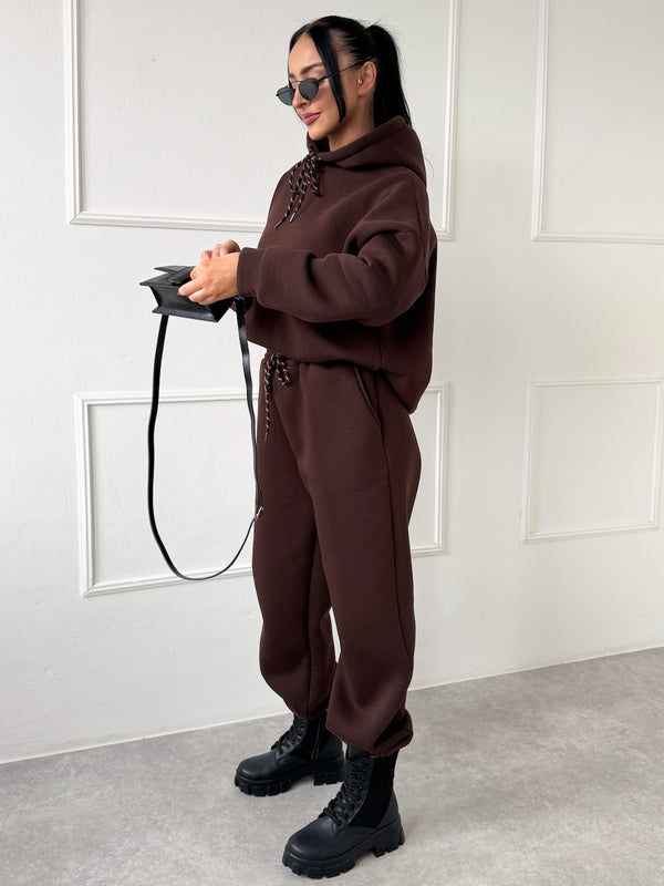 ČOKOLÁDOVÉ TEPLÁKOVÉ NOHAVICE AURELIA