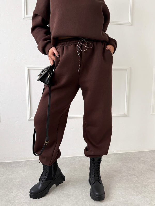 ČOKOLÁDOVÉ TEPLÁKOVÉ NOHAVICE AURELIA