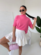 RUŽOVÝ PLETENÝ TOP HARMONY