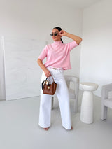 BLEDORUŽOVÝ PLETENÝ TOP HARMONY