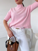 BLEDORUŽOVÝ PLETENÝ TOP HARMONY