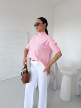 BLEDORUŽOVÝ PLETENÝ TOP HARMONY