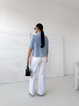 MODRÝ PLETENÝ TOP HARMONY