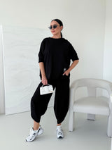 ČIERNE BAVLNENÉ TRIČKO NYANÉ