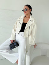 BIELA KOŽENKOVÁ BUNDA IRIS