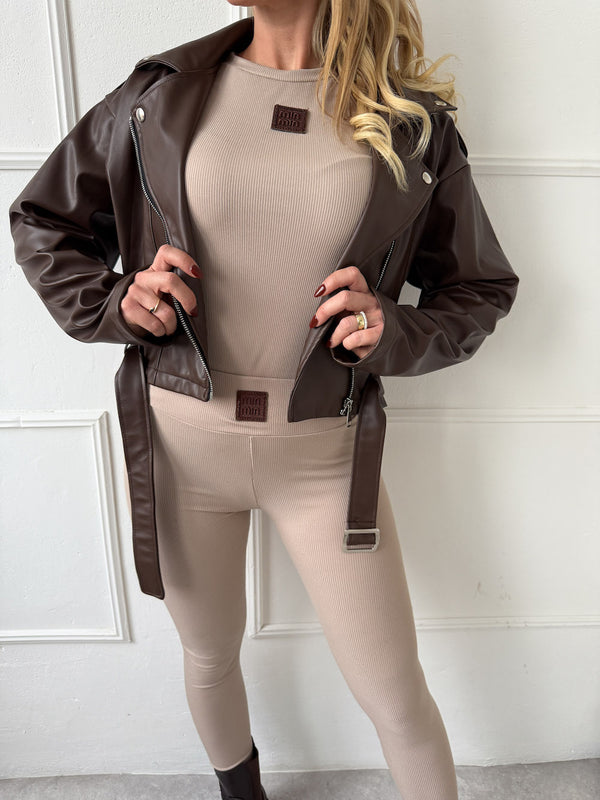 BÉŽOVÉ REBROVANÉ TRIČKO MELISS