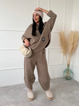 BÉŽOVÉ TEPLÁKOVÉ NOHAVICE MARSIA