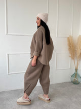 BÉŽOVÉ TEPLÁKOVÉ NOHAVICE MARSIA