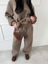 KHAKI TEPLÁKOVÉ NOHAVICE FELISS