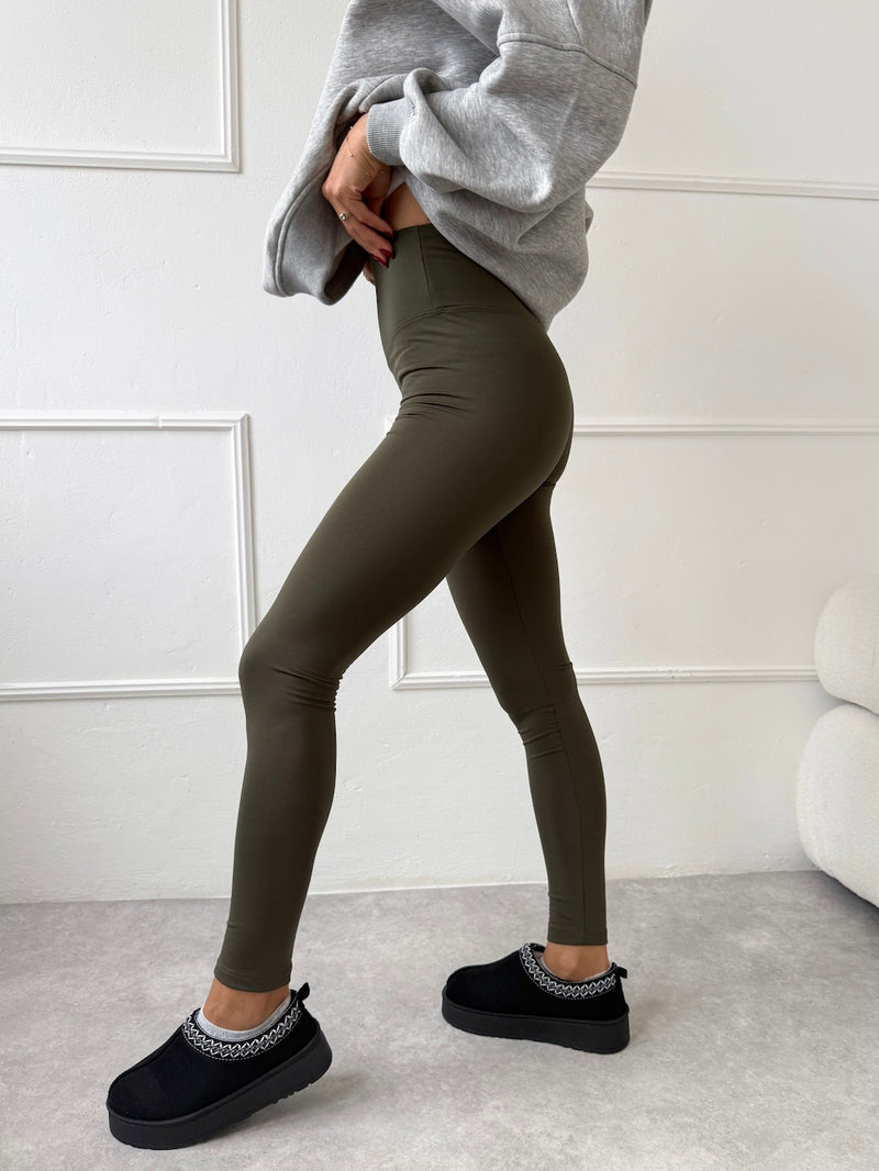 KHAKI ZATEPLENÉ LEGÍNY KOURTNEY