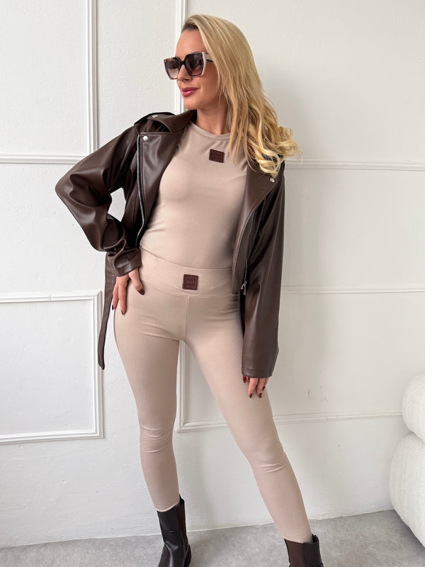 BÉŽOVÉ REBROVANÉ TRIČKO MELISS